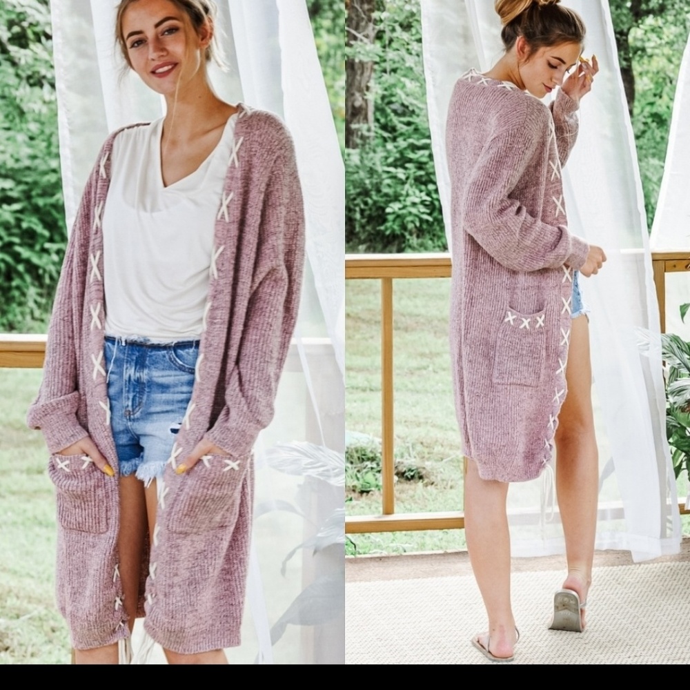 Flash Sale Fabulous Laced Long Cardigan - Picture 3 of 5